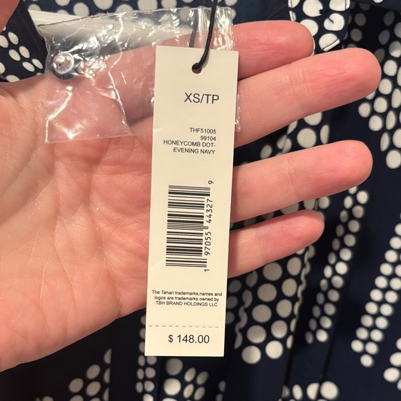 Women’s navy blue and white short sleeve maxi dress size XS NWT - Picture 3 of 11